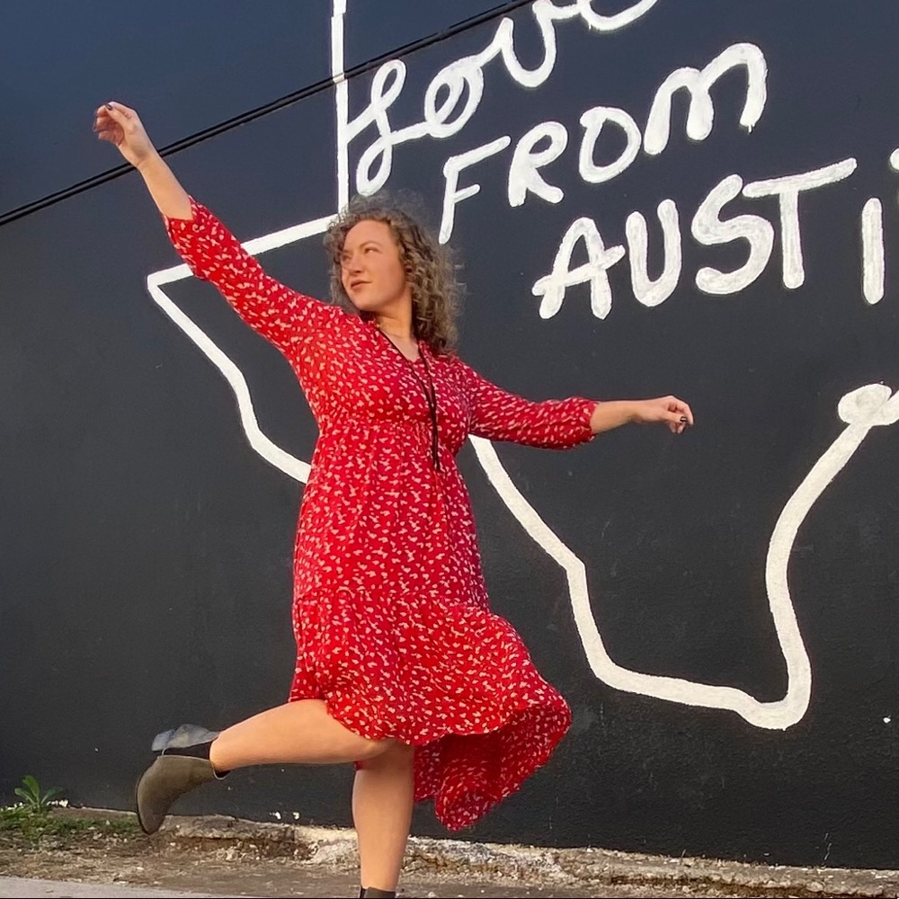 Lucky Brand floral high low midi dress